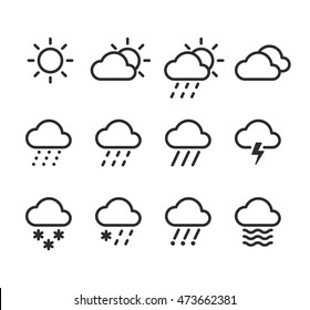 Meteorology Weather Icons Modern Design Stock Vector (Royalty Free ...