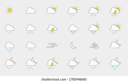 Weather icons set for app or website