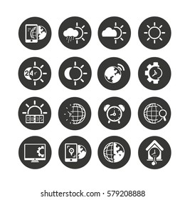 weather icons set in circle button style