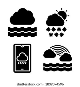 Weather Icons Set = cloud wave, sun winter, smartphone, rainbow . Perfect for website mobile app, presentation, illustration and any other projects.