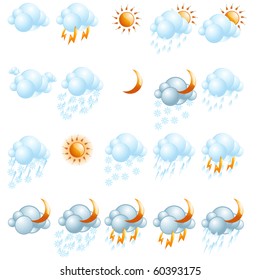 Weather icons set. Easy to edit vector image.