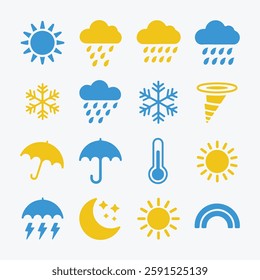 Weather Icons Set. Editable vector icon. Perfect for web and app interfaces, presentations, info graphics, etc. 
