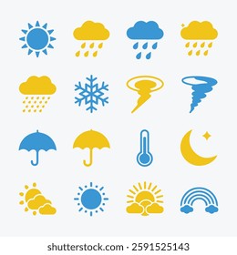 Weather Icons Set. Editable vector icon. Perfect for web and app interfaces, presentations, info graphics, etc. 
