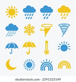 Weather Icons Set. Editable vector icon. Perfect for web and app interfaces, presentations, info graphics, etc. 
