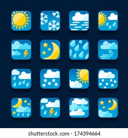 Weather icons set in flat design style.