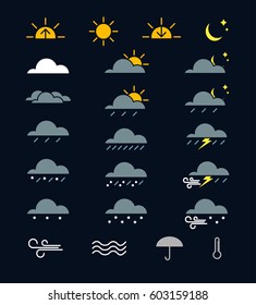 weather icons set flat design