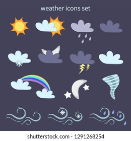 weather icons set in a flat style