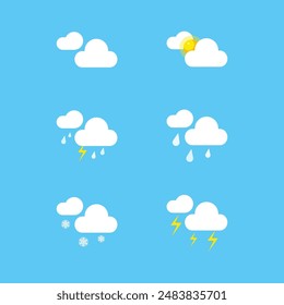  weather icons set. flat vector