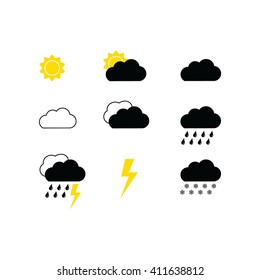 Weather icons set. Icons for weather forecast.