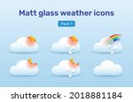 Weather icons set in glassmorphism style. Pack 1