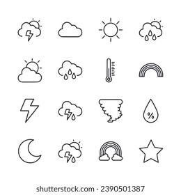 weather icons set isolated on white