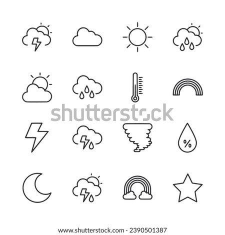 weather icons set isolated on white