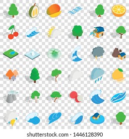 Weather icons set. Isometric style of 36 weather vector icons for web for any design