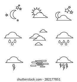 Weather icons set. Line series