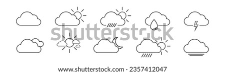 Weather icons set. Linear style.