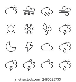 weather icons set on white