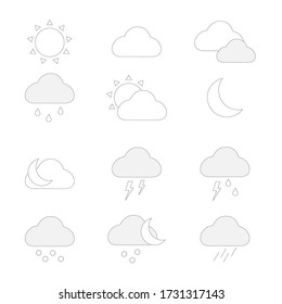 Weather icons set. Outline style