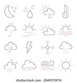 Weather   icons set. Weather  pack symbol vector elements for infographic web