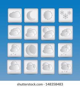 Weather icons set of paper