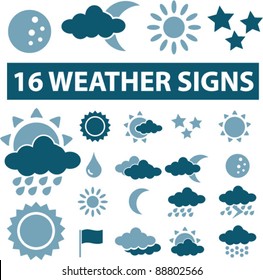 weather icons set, signs, vector