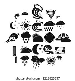 Weather icons set. Simple set of 25 weather vector icons for web isolated on white background