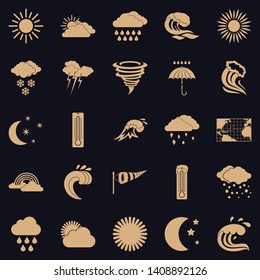 Weather icons set. Simple set of 25 weather vector icons for web for any design