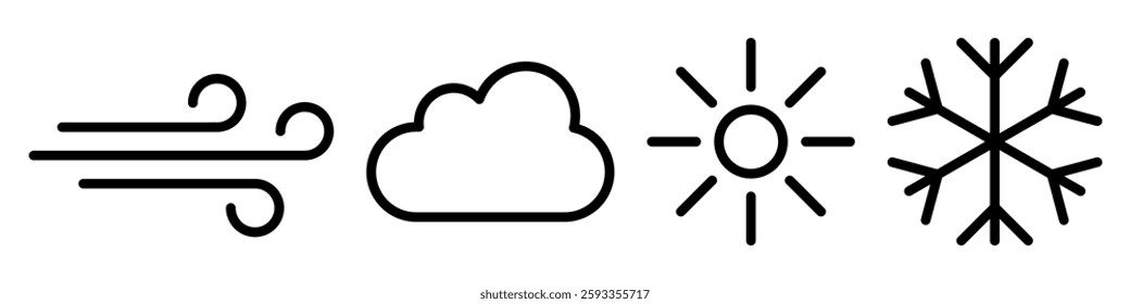 Weather icons set simple design