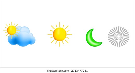 Iconos del Clima fijados con el Vector de la lluvia de la nube del sol