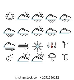 Weather icons set vector.