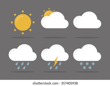 Weather Icons Set in Vector