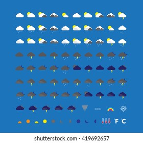 Weather Icons Set Vector