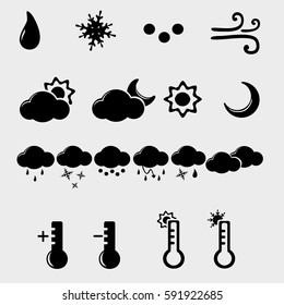 weather icons set vector