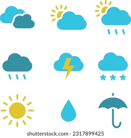 weather icons set vector design