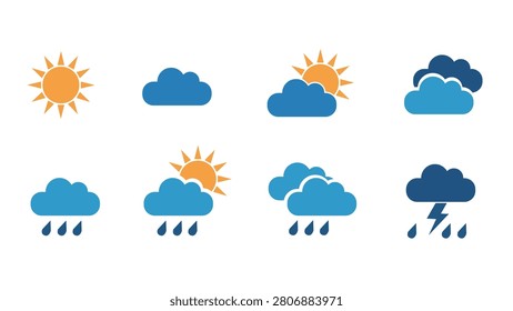 weather icons set vector illsutration