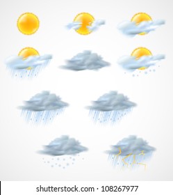 Weather icons set. Vector illustration