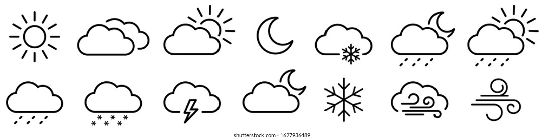 Weather icons set. Vector illustration