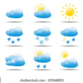 Weather Icons Set Vector Illustration
