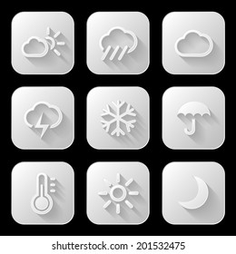 Weather icons set. Vector illustration. 