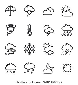 weather icons set vector illustration