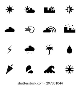 Weather icons. Set of weather icons. Vector. Silhouette. Black icons. White background