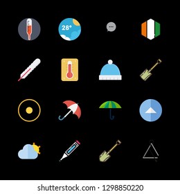 weather icons set with winter hat, sun and ivory coast vector set