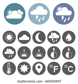 Weather icons set.Vector illustration
