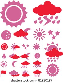iconos meteorológicos, signos, ilustraciones vectoriales