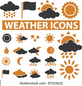 weather icons, signs, vector set