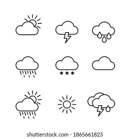 Weather icons. Simple stroked symbols. 