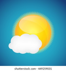 Weather Icons with Sun and Cloud EPS10