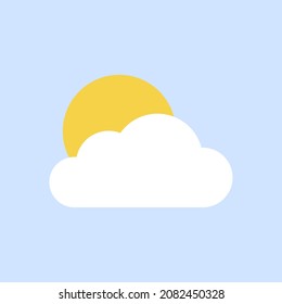 Iconos meteorológicos. Icono de sol y nube. Luna con estrellas. Ilustración vectorial simple. 