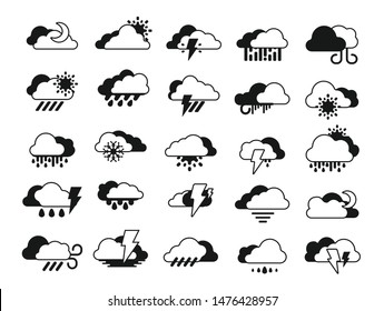 Weather Icons Vector design isolated on white