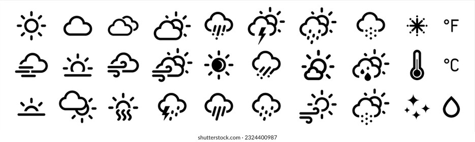 weather icons, vector illustration 10 eps.