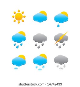 Weather icons, vector illustration